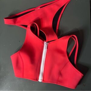 Red Zip-Up Bikini Set